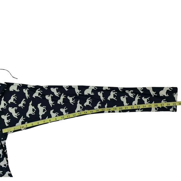 The Upside Leggings Yoga Drawstring Horse SZ 8 Blue White All Over Print - Picture 6 of 8